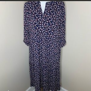 J.Jill Petite XL Floral Print 3/4 Sleeve Dress